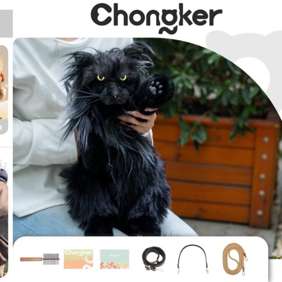 Cat Shaped Backpack - Handcrafted Stuffed Animals Bag, Black Cat Plush Bag new - Picture 8 of 9